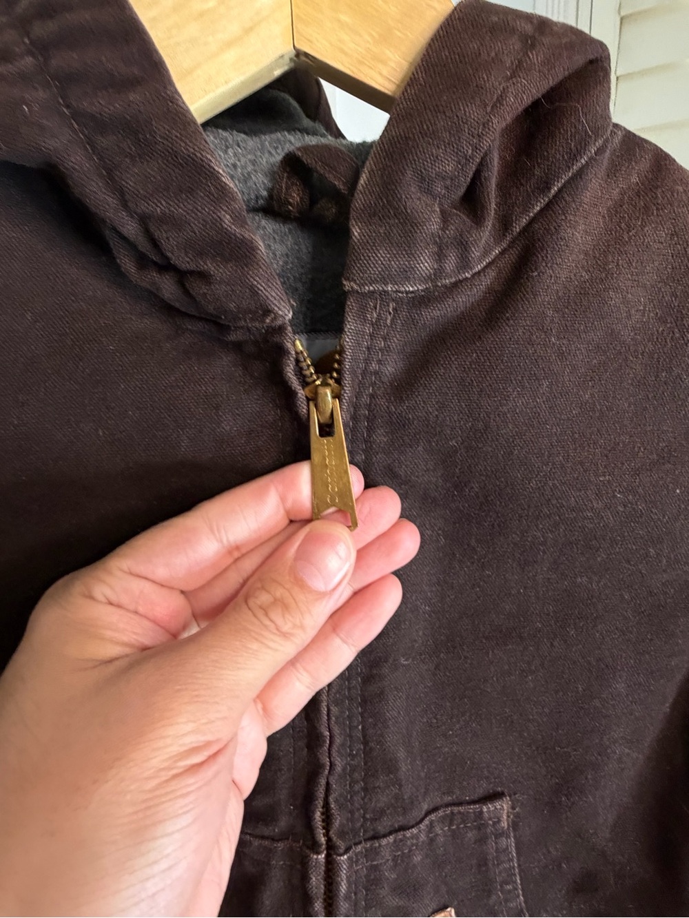 Carhartt Kids Brown Hooded Work Jacket - Picture 4 of 8